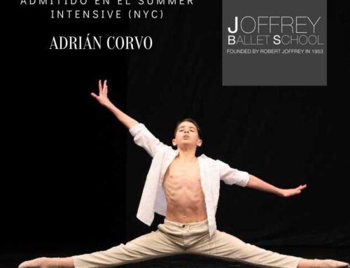 Adrián Corvo de la Escuela de Danza Pirouette, admitido en  la prestigiosa Escuela neoyorquina Joffrey Ballet School .